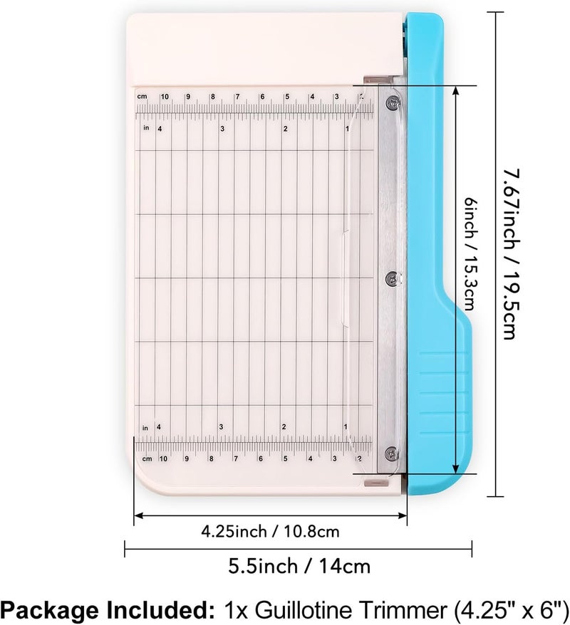BAOFALI 6 Inch Guillotine Paper Trimmer with Grid Inches and Centimeters Cut Length Guillotine Cutter for Paper Crafts Photos Cardstock, Cardboard, Vinyl, Crafts,Scrapbooking Office - Image 2